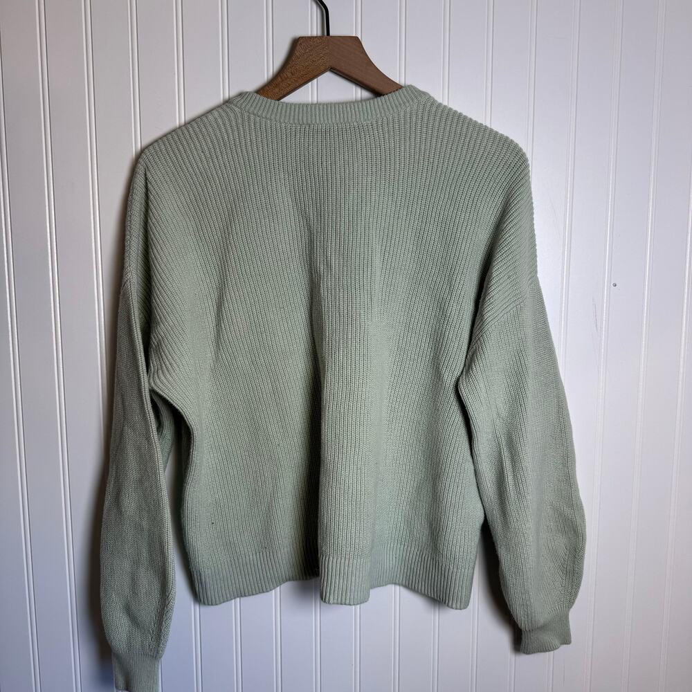 LOFT Henley Knit Pullover1/2 Button Down Light Green Sweater Women’s Size Large - Picture 2 of 8